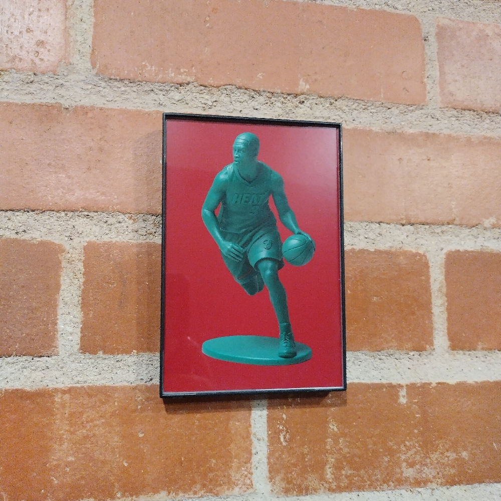 Dwayne Wade Retro NBA Plastic Army Man Framed Art Print Miami Heat